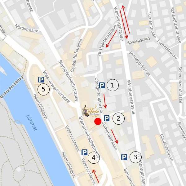 Anfahrt mit dem Auto und Parking